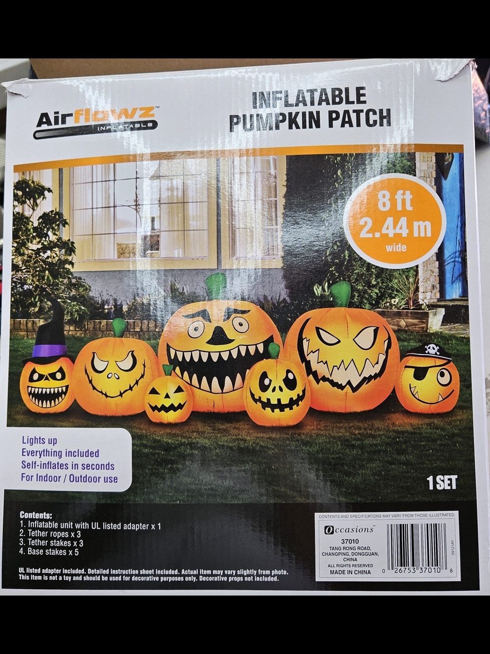 Inflatable Pumpkin Patch Halloween Decor - Orange